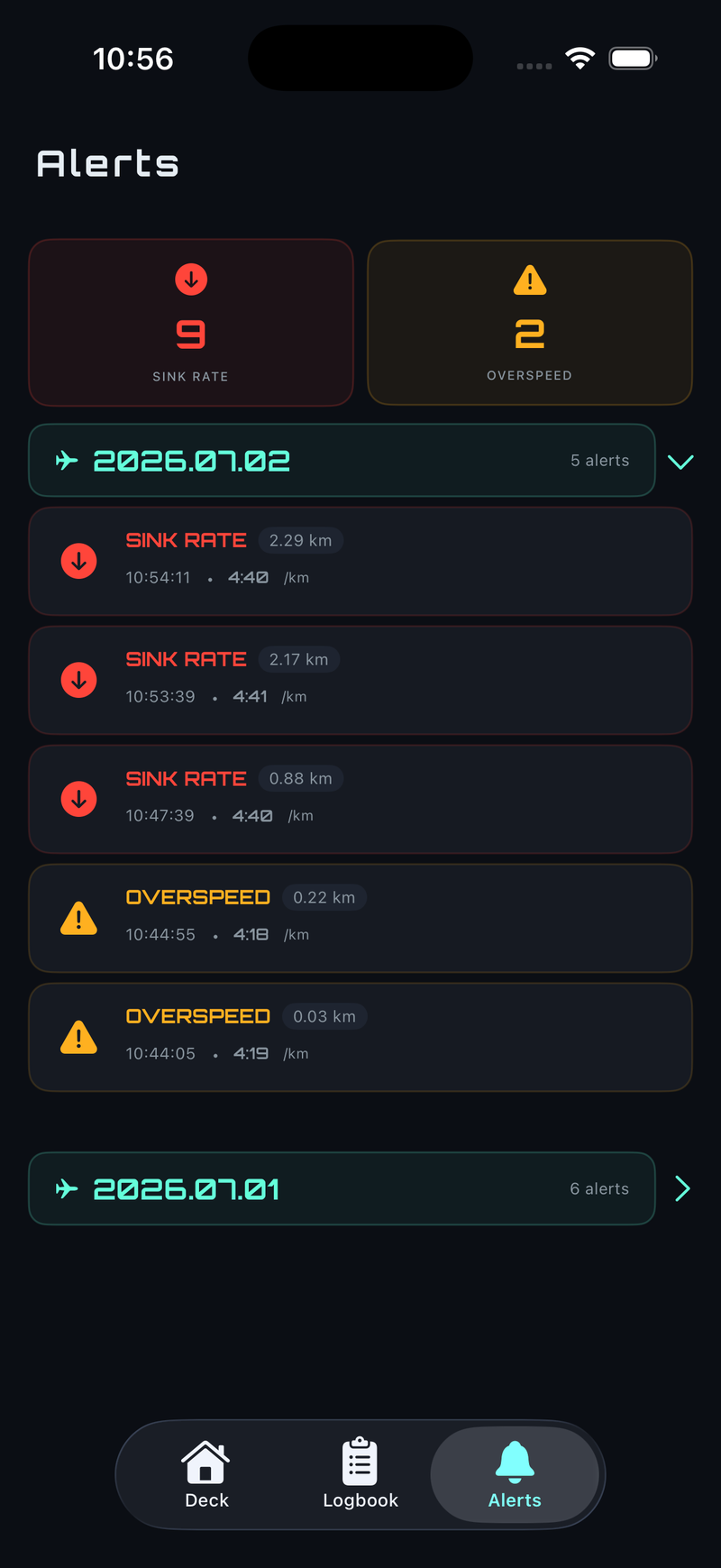 ALERTS · GPWS 기록